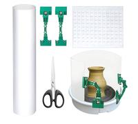 URROMA Splash Guard for clay, Plastic Anti-Splash Board with Adjustable Clamp Self Adhesive Dots for Pottery Forming Wheel Machine, Shield for Making Ceramic