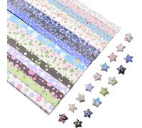 URROMA Star Paper Strips, 1600pcs Cartoon Floral Four Leaf Grass Pattern Origami Stars Paper Lucky Star Decoration Folding Paper for Art Handcrafts DIY