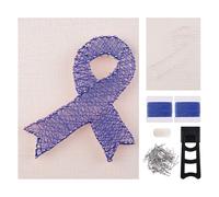 URROMA String Art Kit for Adults,DIY Blue Ribbon Craft Kit 3D Cancer Promotion Kit String Art Supplies for Christmas Home Wall Decor Unique Gift