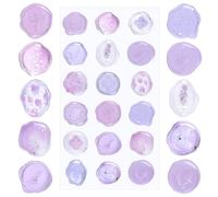 URROMA Transparent Wax Seal Stickers, 54 Pcs Transparent Acrylic Light Purple Floral Theme Radient Self-adhesive Envelope Seal Stickers Sealing Cards Envelope Gift Wrapping Scrapbooking