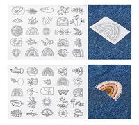 URROMA Water Soluble Hand Sewing Stabilizers, 50 PCS Rainbow Leaf Pattern Stabilizer for Embroidery DIY Projects for Embroidery Lover Hand Sewing