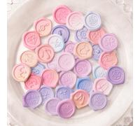 URROMA Wax Seal Stickers,54 PCS Soft Foam Gradient Color Self-Adhesive Envelope Seal Stickers for Party Favors Invitations Wedding Baby Shower Birthday