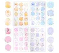 URROMA Wax Seal Stickers，60 Pcs Transparent Acrylic Blue Purple Romantic Gradient Seal Stickers for Envelopes, Scrapbooking, Greeting Cards, DIY Decoration Wedding Party Invitations