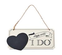 URROMA Wedding Countdown Gift, 1 Pcs Personalized Days Until Wedding Countdown with Heart Chalkboard Sign Engagement Gifts for Couples Wedding Bridal Shower Gift