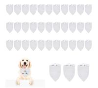 URROMA White Dog Triangle Bibs Scarf, 36 Pcs Blank Dog Bandanas DIY Polyester Dog Bandana for Small Medium Large Dogs