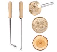 URROMA Wood Burning Carving Set, Leaf Themed Imprint Mold Set Metal Stamp Custom Branding Iron for Wood BBQ Bread Leather Food Plastic
