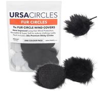 URSA Fur Circles - 9 Pack (Black) | Mini Lavalier Mic Windshields | Reduce Wind Noise & Clothing Rustle | 25mm Diameter Windscreen | Low-Profile, Soft, Reusable Fur Cover | Includes 30 Stickies