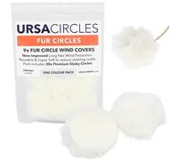 URSA Fur Circles - Mini Windshields for Lavalier/Lapel Microphones. Reduce Wind Noise & Clothing Rustle. Compatible with Sennheiser, RODE, Sanken, Tascam & More (9x Circles + 30x Stickies, White)