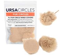 URSA Fur Circles - Mini Windshields for Lavalier/Lapel Microphones. Reduce Wind Noise & Clothing Rustle. Compatible with Sennheiser, RODE, Sanken, Tascam & More (9x Circles + 30x Stickies, Beige)