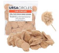 URSA Fur Circles - Mini Windshields for Lavalier/Lapel Microphones. Reduce Wind Noise & Clothing Rustle. Compatible with Sennheiser, RODE, Sanken, Tascam & More (100x Circles, Beige)