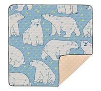 Ursa Minor Polar Bear Soft Thick Baby Playmat for Floor Lightweight Infant Play Mat for Babies Infants Toddlers, 50'' x 50''