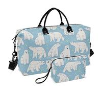 Ursa Minor Polar Bear Travel Duffel Bags Carry On Shoulder Weekend Tote Gym Carry on Duffel Bags with Adjustable Strap for Trip Waterproof