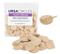 URSA Plush Circles - 100 Pack (Beige), 5 mm Short Fur Lav Mic Covers | Reusable & Super Soft, 25 mm Diameter Lavalier Windscreen, Reduces Clothing Noise, Low Profile