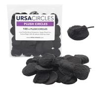 URSA Plush Circles - 100 Pack (Black), 5 mm Short Fur Lav Mic Covers