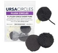 URSA Plush Circles - 9 Pack (Black), 5 mm Short Fur Lav Mic Covers