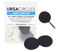 URSA Soft Circles - 15 Pack (Black) | Reusable Soft Lav Mic Tape & Mini Windshield | Camouflage & Clothing Rustle Reduction for Lavalier Microphones | Low-Profile, Skin-Safe, Durable Covers