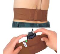 URSA Waist Strap - Ultra Slim, Breathable & Stretchy Microphone Transmitter Straps. Compatible with Most Transmitter/Receivers (Caramel, Medium Waist - Small Pouch)