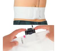 URSA Waist Strap - Ultra Slim, Breathable & Stretchy Microphone Transmitter Straps. Compatible with Most Transmitter/Receivers (White, Large Waist - Small Pouch)