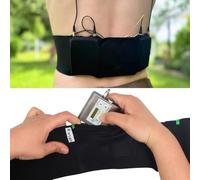 URSA Waist Strap - Ultra Slim, Breathable & Stretchy Microphone Transmitter Straps. Compatible with Most Transmitter/Receivers - Double Pouch (Black, Small Waist)