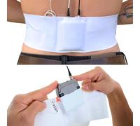 URSA Waist Strap - Ultra Slim, Breathable & Stretchy Microphone Transmitter Straps. Compatible with Most Transmitter/Receivers (White, Medium Waist - Small Pouch)