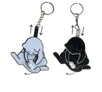 URSCHSE Funny Wiggling Cat Keychain,3D Rotating Cat Balls Fidget Toy Keychain,Sensory Toy Gift for Cats Lovers and Introverts (White)