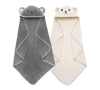 URSEORY Hooded Baby Towels, 2 Pack Ultra Soft Bath Towels with Hood for Boys, Girls, Toddler, Infant, Kids - Large 31 X 31 inch Newborn Essentials (Panda)