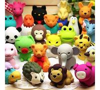 URSKYTOUS 60Pcs Animal Erasers Desk Pets for Kids Animal Pencil Erasers Bulk Puzzle Eraser Toys Gifts for Classroom Prizes,Game Reward,Treasure Box,Easter Egg Fillers,Goodie Bag Stuffers,Party Favors