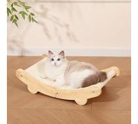 UrsLckyme Sisal Cat Scratcher Bed - Solid Wood Cat Chair with Scratching Pad for Large Cats, Eco-Friendly Indoor Pet Furniture for Scratching and Lounging