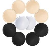 URSMART Round Bra Inserts Pads, Removable and Washable Bra Cups Inserts for Bikinis Top Swimsuit Sport Bra, A/B Beige White Black, A / B