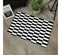 URSOPET Non-Slip Mat Microfiber Bathroom Rug Shower Mat, Black and White Chequered Flag,Ultra Soft and Water Absorbent Bath Rug, 16x 24 in