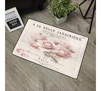 URSOPET Non-Slip Mat Microfiber Bathroom Rug Shower Mat, French Shabby Chic,Ultra Soft and Water Absorbent Bath Rug, 16x 24 in