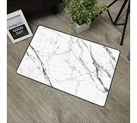 URSOPET Non-Slip Mat Microfiber Bathroom Rug Shower Mat, Gray White Marble and Pattern Detail Grey Stone ,Ultra Soft and Water Absorbent Bath Rug, 16x 24 in