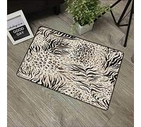 URSOPET Non-Slip Mat Microfiber Bathroom Rug Shower Mat, Leopard Animal Mixed Pattern Skin Tiger Spot Mix,Ultra Soft and Water Absorbent Bath Rug, 16x 24 in