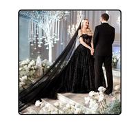 Ursumy 118‘’ Wedding Veil for Bride 2T Veils Long Cathedral Veil Soft Tulle Bridal Veils with Comb (Black), Black, One Size