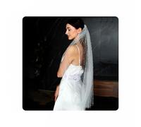 Ursumy Pearl Wedding Veils Flower Cathedral Bridal Veil 118’’ Veils for Brides 1 Tier Fingertip Length Drop Veil Hair Comb, Ivory, Fingertip Length:100 * 120cm/39 * 47in
