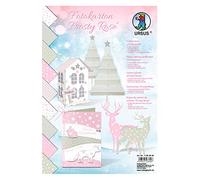 Ursus 11384699 Photo Card Frosty Rose 9 Sheets Assorted in 9 Designs 300 gsm DIN A4 Fresh Cellulose Printed on Both Sides Colourful One Size