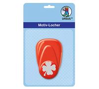 Ursus 19470015 Motif Hole Punch with Lever, Small, Clover Leaf Approx. 16 mm, red