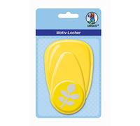 URSUS 19490019 Jumbo Plastic Hole Punch Leaf Branch Approx. 38.1 mm Easy to Use with Lever Function and Practical Collecting Device Yellow 38.1