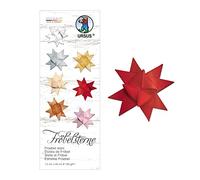 Ursus 3210022 Paper Strips for Froebel Stars, Ruby Red, Made of Coloured Drawing Paper 130 g/m², Approx. 1.5 x 50 cm, 80 Strips for Approx. 20 Stars, Craft Classics for Christmas Time