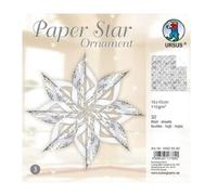 Ursus 34525500 Paper Star Ornament 3, 4 Stars, Approx. 40 x 40 cm, Silver