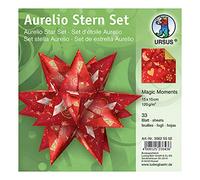 Ursus 35625502 Aurelio Stern Magic Moments Star Night 33 Sheets Creative Paper 15 x 15 cm 120 g/m² Printed on Both Sides with Foil Finish on One Side Red/Gold