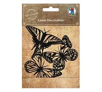Ursus 40960001 Laser Decoration Black Foil Stickers with Velvet Finish Butterflies Pack of 3 Assorted Colours One Size