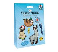 URSUS 43500005 Diamond Painting Animal, for Designing Stickers with Sparkling Diamonds, 2 Sticker Sheets 15 x 10 cm, with Various Designs, Diamond, Picker, Wax and Bowl, Colourful
