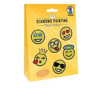 Ursus 43500006 Diamond Painting Smileys for Decorating Stickers with Sparkling Diamonds, 2 Sheets 15 x 10 cm, with Different Designs, Diamond Stones, Pickers, Wax and Bowl, Colourful
