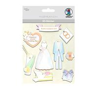 Ursus 56420068 3D Sticker Wedding Consisting of Multiple Levels High-Quality Materials Self-Adhesive for Embellishing Greeting Cards, Scrapbooking and Other Crafts One Size