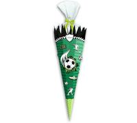 Ursus 9870020 School Cone Craft Set Easy Line Football Game, Green, Hexagonal, Pre-Cut 3D Coloured Corrugated Cardboard, 68 cm, Diameter Approx. 20 cm, for Making an Individual Sugar Bag