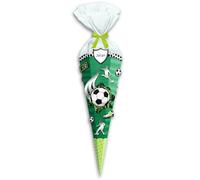 Ursus 9890003 School Cone Craft Set Easy Line Mini Football Game, Green, Hexagonal, Pre-Cut 3D Coloured Corrugated Cardboard, 41 cm, Diameter Approx. 15 cm, for Making an Individual Sugar Bag