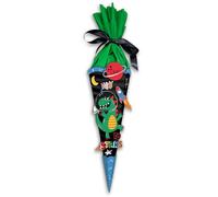 Ursus 9890005 School Cone Craft Set Easy Line Mini Space Dino, Black, Hexagonal, Pre-Cut 3D Coloured Corrugated Cardboard, 41 cm, Diameter Approx. 15 cm, for Making an Individual Sugar Bag