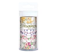 Ursus Flora 58860001 Masking Tape Set, Adhesive Paper Tape, Approx. 15 mm x 10 m, Pack of 5, Printed on One Side, Solvent and Acid-Free, Ideal for Scrapbooking