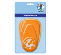 Ursus Motif Hole Punch with Lever, Medium, Dragon, Approx. 25.4 mm, Orange, Keine